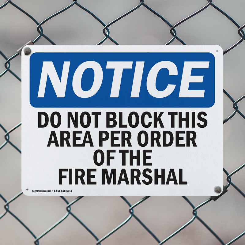 (2 Pack) Do Not Block This Area Per Order Of The OSHA Notice Sign Decal Metal gallery
