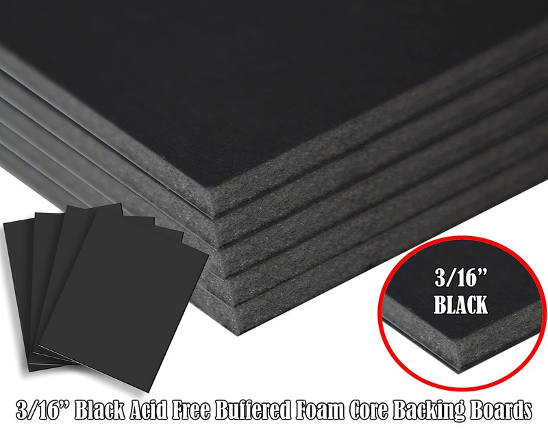 3/16" Black Foam Core Boards 11x14 16x20 20x30 24x36 30x40 32x40 Poster Backing gallery