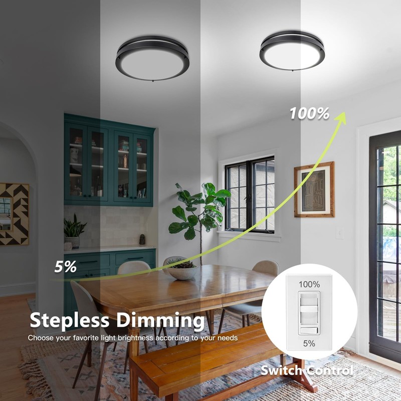 Flush Mount Ceiling Light - 4 Pack 36W 3000K/3500K/4000K/5000K/6000K Dimmable... gallery
