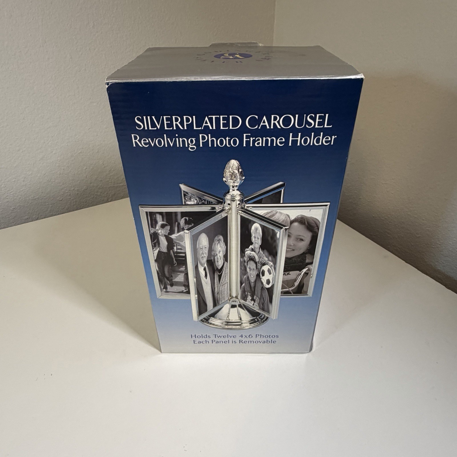 Godinger Silver Plated Rotating Carousel Photo Frame Holder 12 4x6 Freestanding gallery