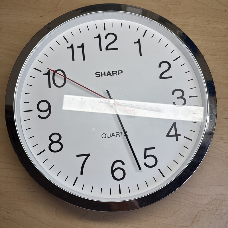 SHARP Wall Clock – Silver, Silent 14" Quality Quartz - Battery Not Incl'd gallery