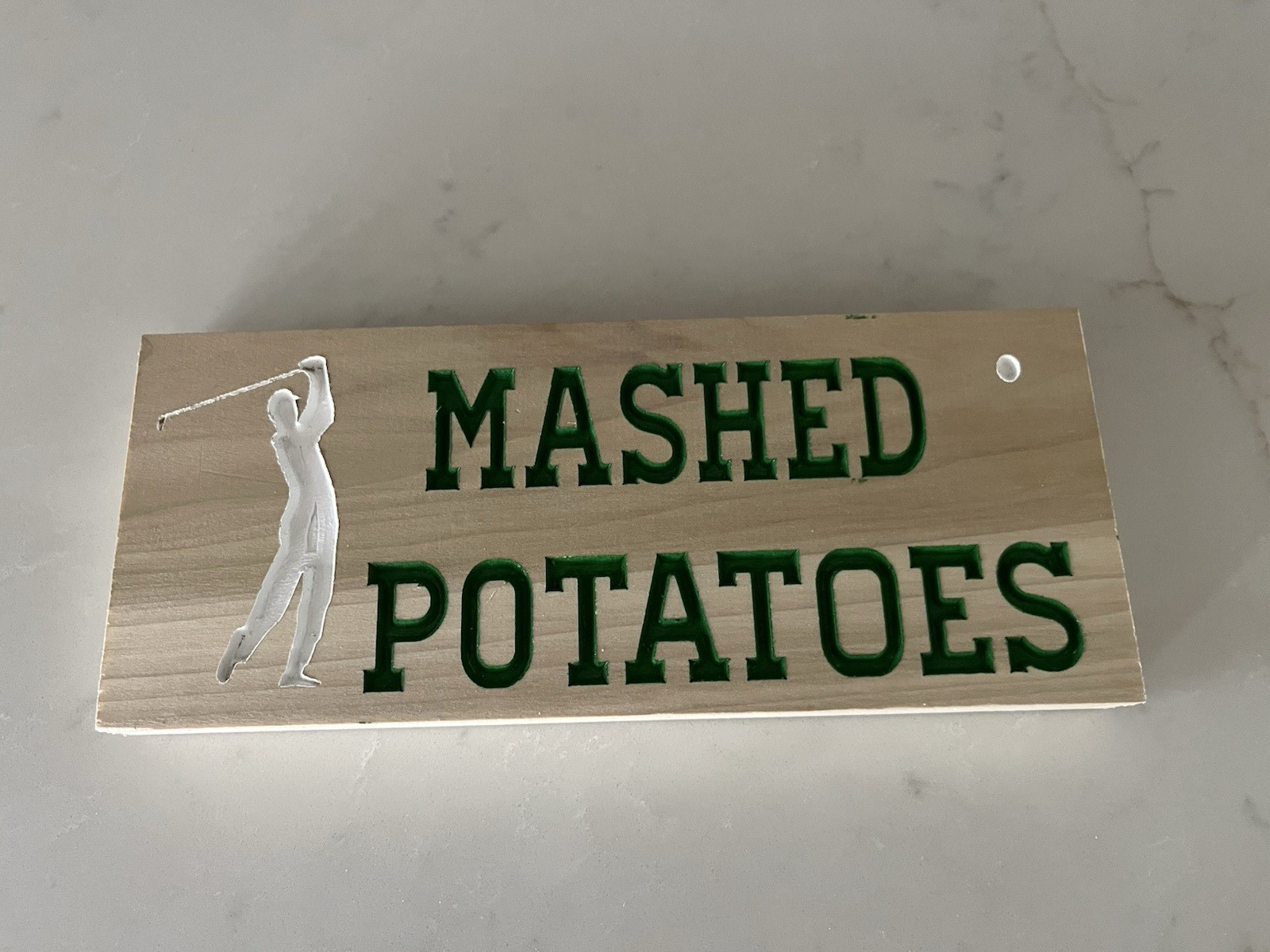 Mashed Potatoes Golf Sogn - Small Sign - Golf - Home Decor - Wooden - PGA Fans gallery