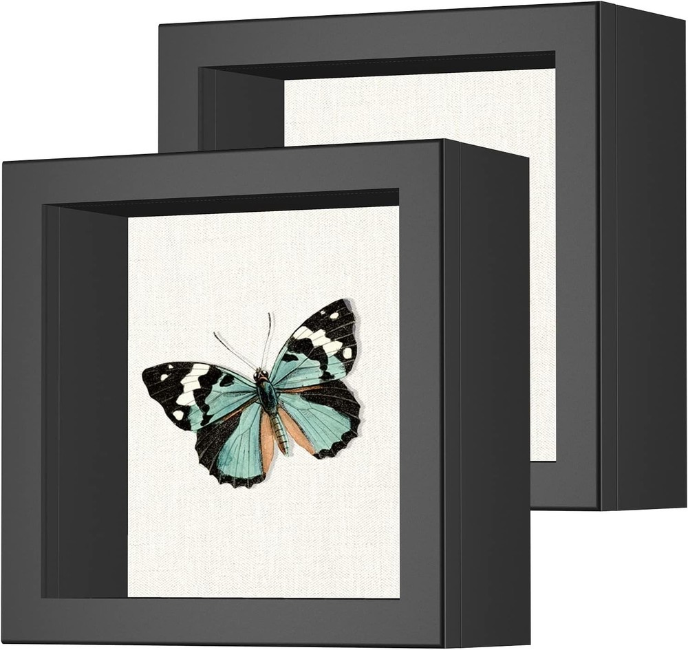 Versatile 5x5 Shadow Box Frame Set - Sturdy Showcase for Photos and Memorabilia