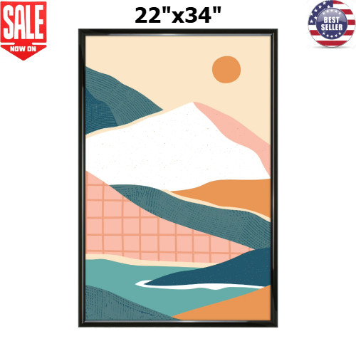 22x34 Rounded Black Poster Picture Frame Durable Sleek Protective Front NEW gallery