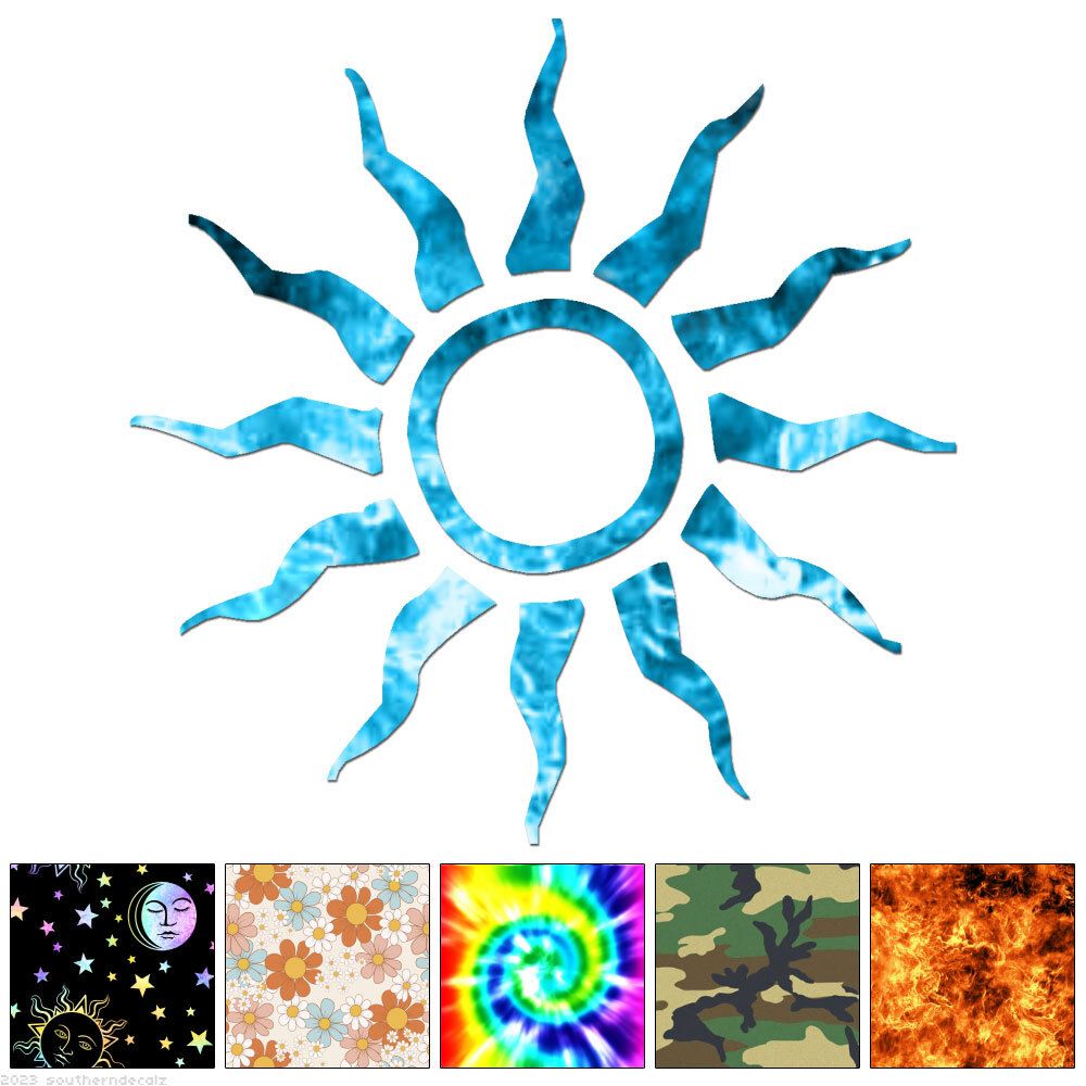 Sun Rays - Decal Sticker - Multiple Patterns & Sizes - ebn7221 gallery