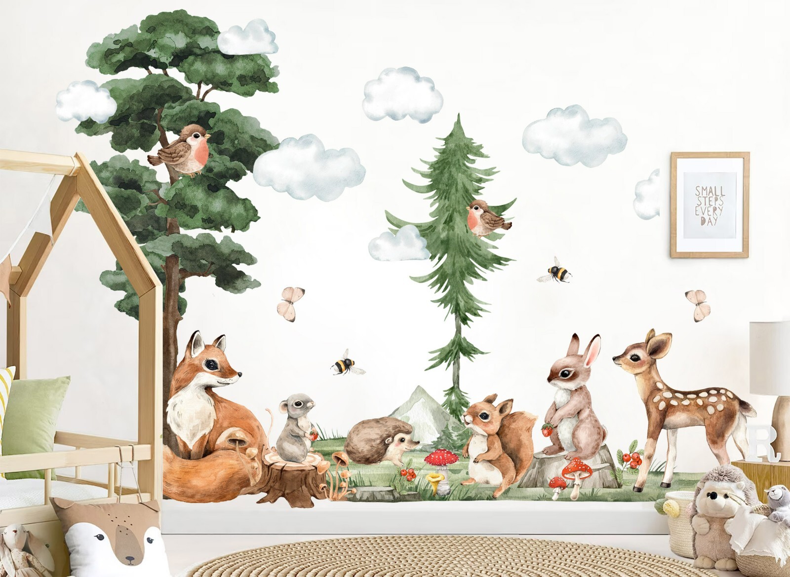 Forest animals Rabbit Squirrel Deer Fox decoration Removable Wall Decal Sticker gallery