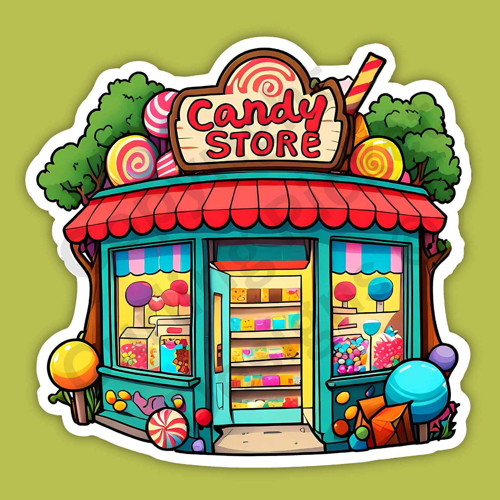 Candy Store Sweets Confections Fantasy Style 3" Vinyl Sticker gallery