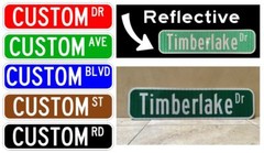 CUSTOM STREET NAME SIGN (Single/Double Sided) 24″x6″ 3M HIP Reflective Aluminum