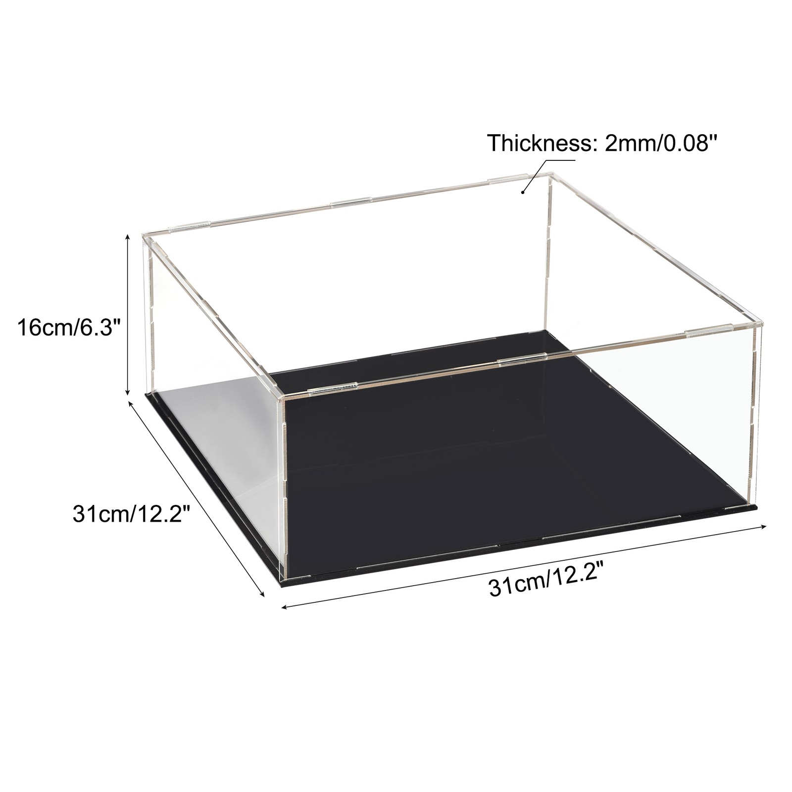 1 Pack Acrylic Display Case Box Transparent Dustproof Showcase 30x30x15cm gallery