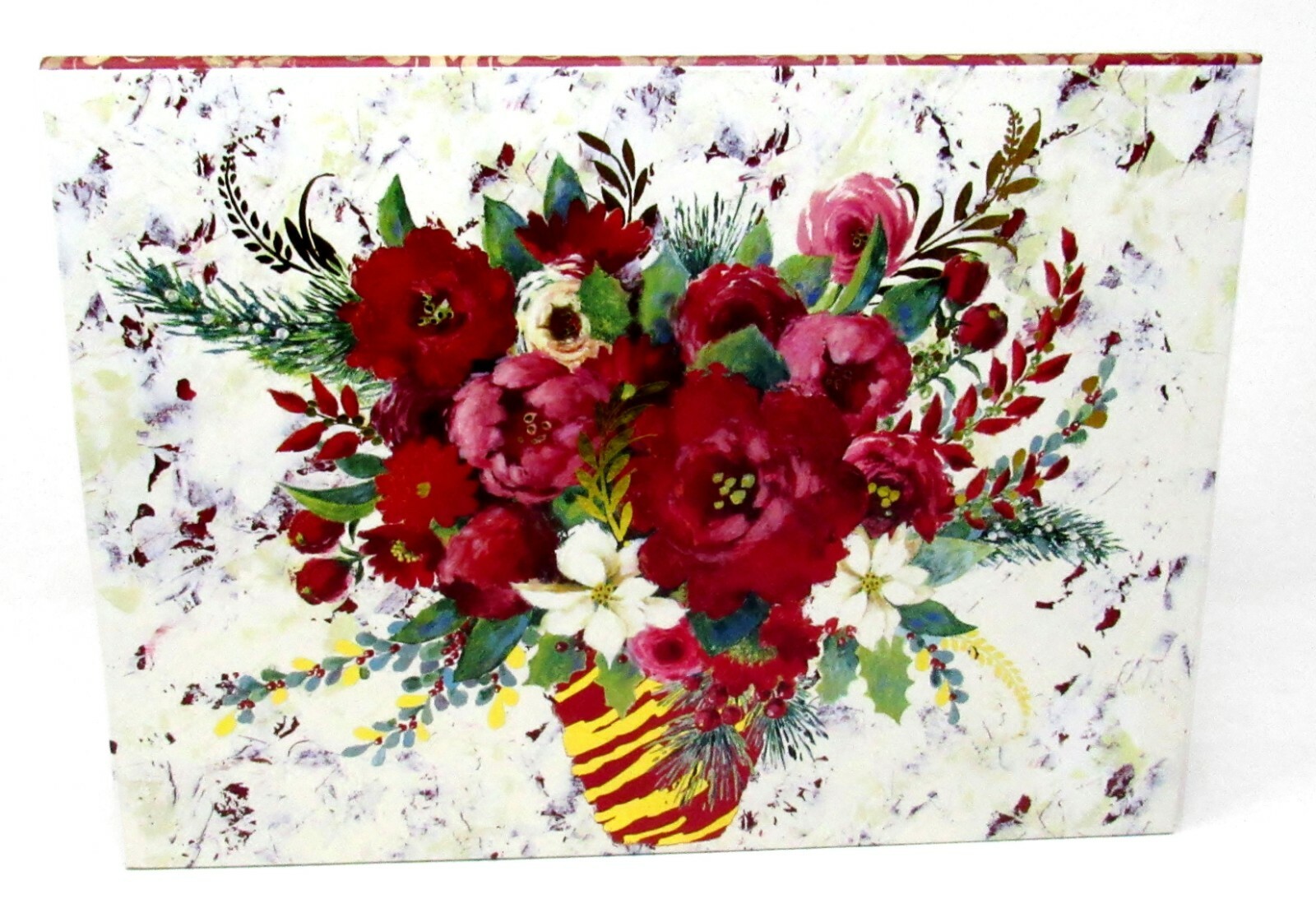 Punch Studio Rectangle Flip Top Nesting Box Christmas Winter Roses 43104 Small gallery