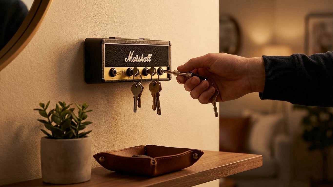 Marshall Amp Key Holder Wall Rack – Vintage Guitar Plug Keychain Hanger gallery