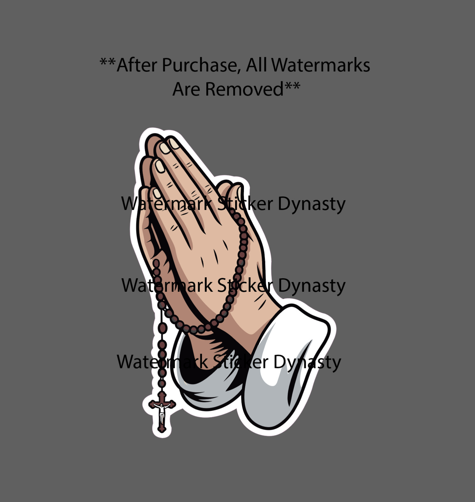 Praying Hands Sticker Waterproof Decal Rosary Catholic Church Jesus Gift NEW gallery