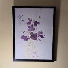 Framed Floral Print Set Multicolor Vertical Paper Wall Art for Adults