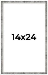 14×24 Frame Silver Grey Distressed Solid Wood Picture Frame | 0.75 Inch Moulding