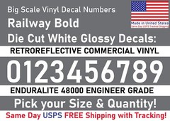0-10 7″-32″ Big Size Vinyl Reflective Decal Numbers (White), 7Yrs Outdoor Film