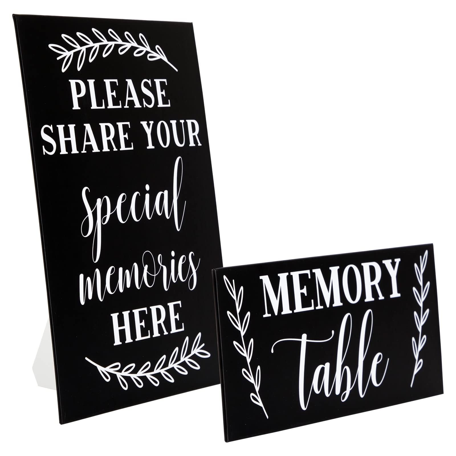 Juvale Rectangular Memory Table Signs - Easel for Funeral Medium, Black gallery