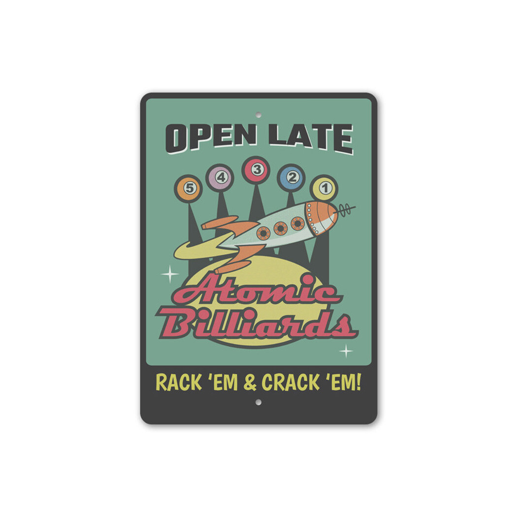 Atomic Billiards Metal Sign gallery