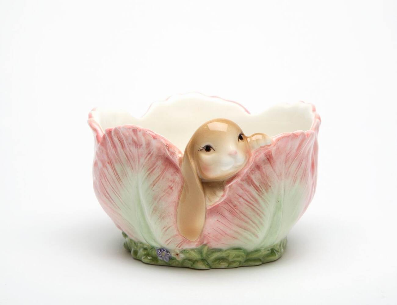 Ceramic Easter Bunny Rabbit in Flower Candy Bowl, Home Décor, Gift for Her, Gift gallery