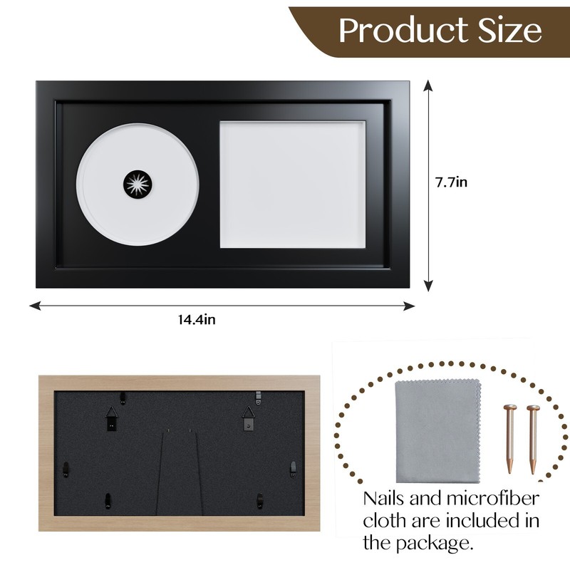 CD Display Frame for CD Cases and Discs, Home Decor, 7.7"x14.4", Solid Wood gallery