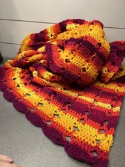 HANDMADE Afghan Blanket Throw Crochet BRIGHT VIBRANT Colors 45x75inch