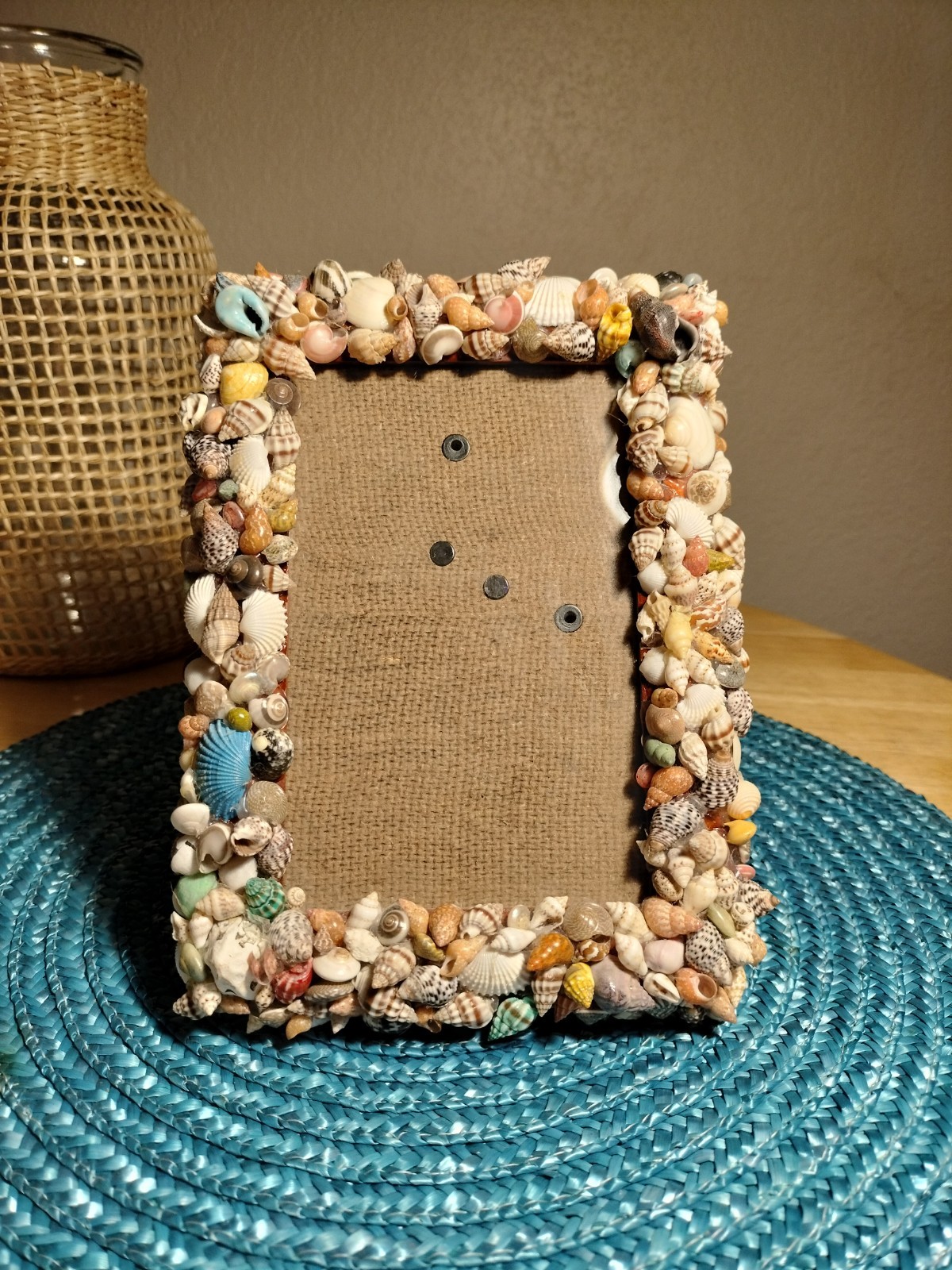 Handmade Seashell Picture Frame 4x6 gallery