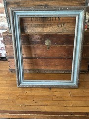 Vintage Solid Wood Frame. Slate Brown Silver Patina. See Photos For Size