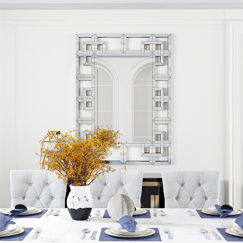Decorative Large Rectangle Mirror for Wall Grecian Venetian Mirror HD Anti-Rust gallery