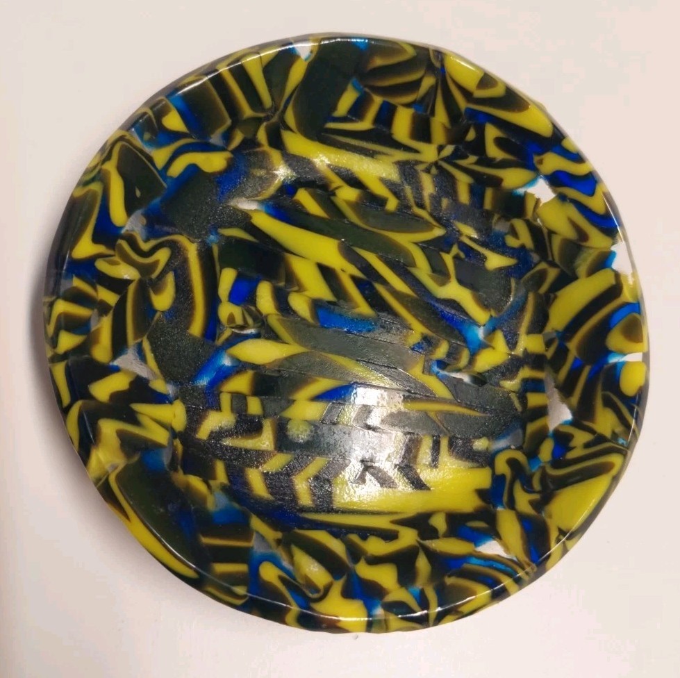 💛🖤 Handcrafted Glass Plate – Abstract Yellow, Black & Blue (2017) 🖤💛 gallery