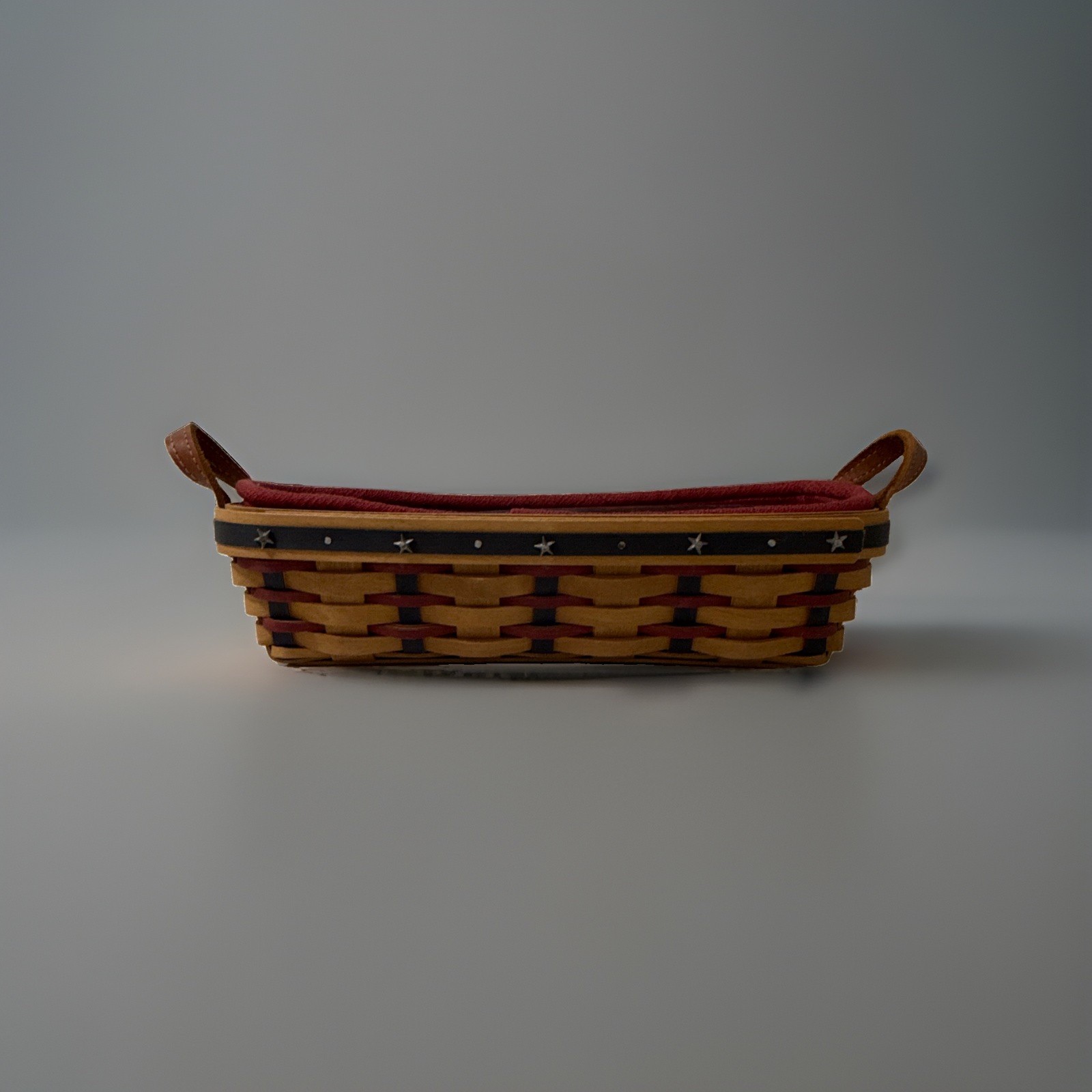 Longaberger Small Rectangular Basket w/ Handles & Americana Liner B4 2003 gallery