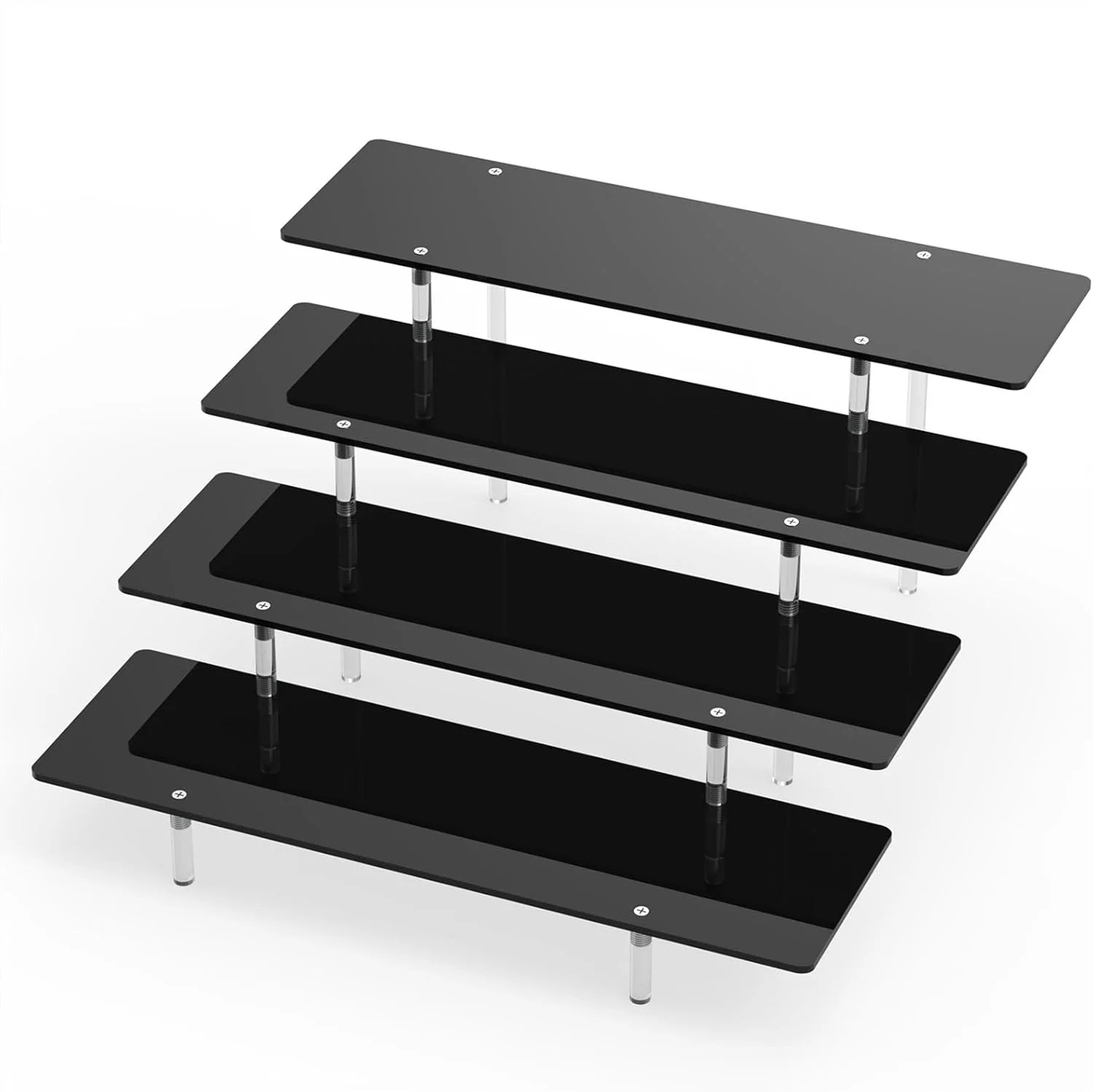 Acrylic Riser Display Stand, Black 4 Tier Cupcake Stand Display Risers Shelf Per gallery