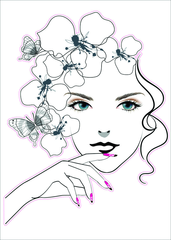 Pre-Cut Reusable Nail Design Artwork Decor Wall Sticker Decal 15"W X 23"H gallery