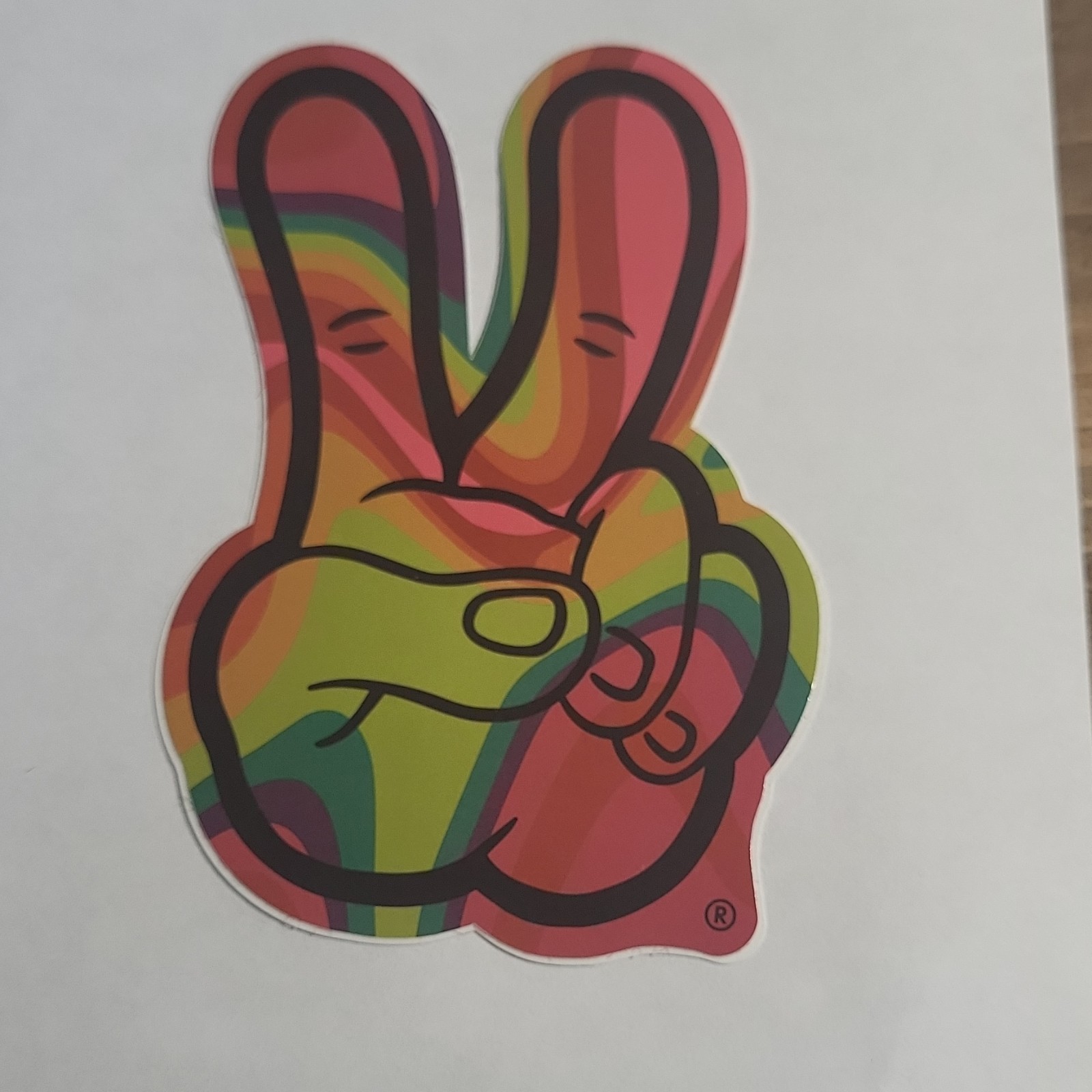 Dutch Bros Peace Sign Hand Vinyl Sticker Decal, Multicolor Peace Theme gallery