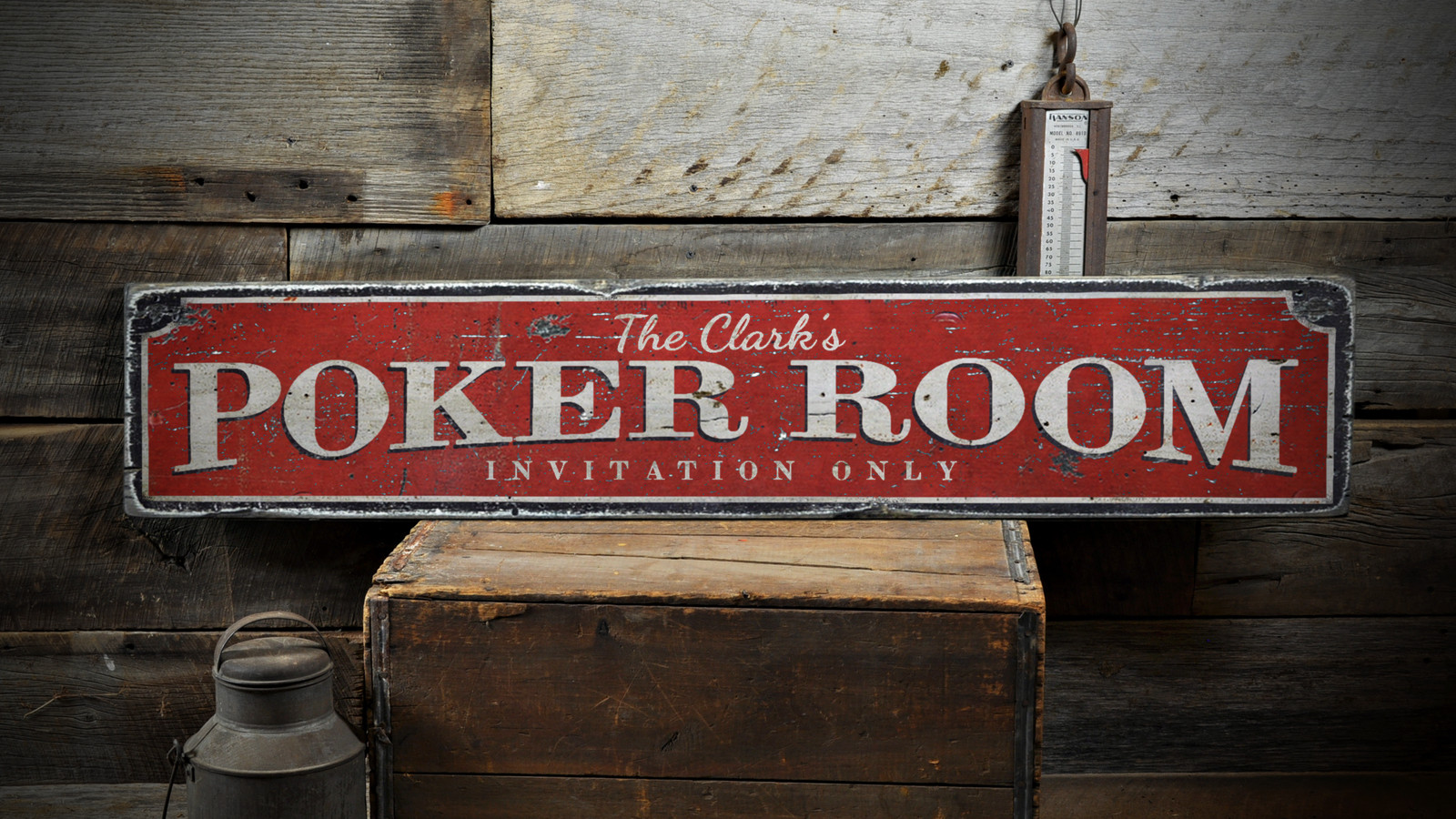 Poker Room, Invitation Only Game Room - Rustic Distressed Wood Sign gallery