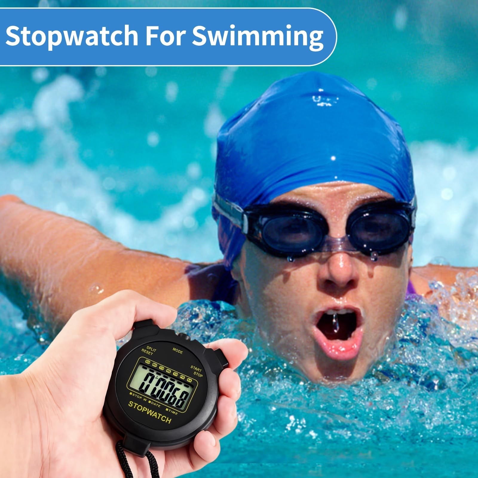Digital Stopwatch Timer Large Display with Clock and Date, No Alarm Function,... gallery