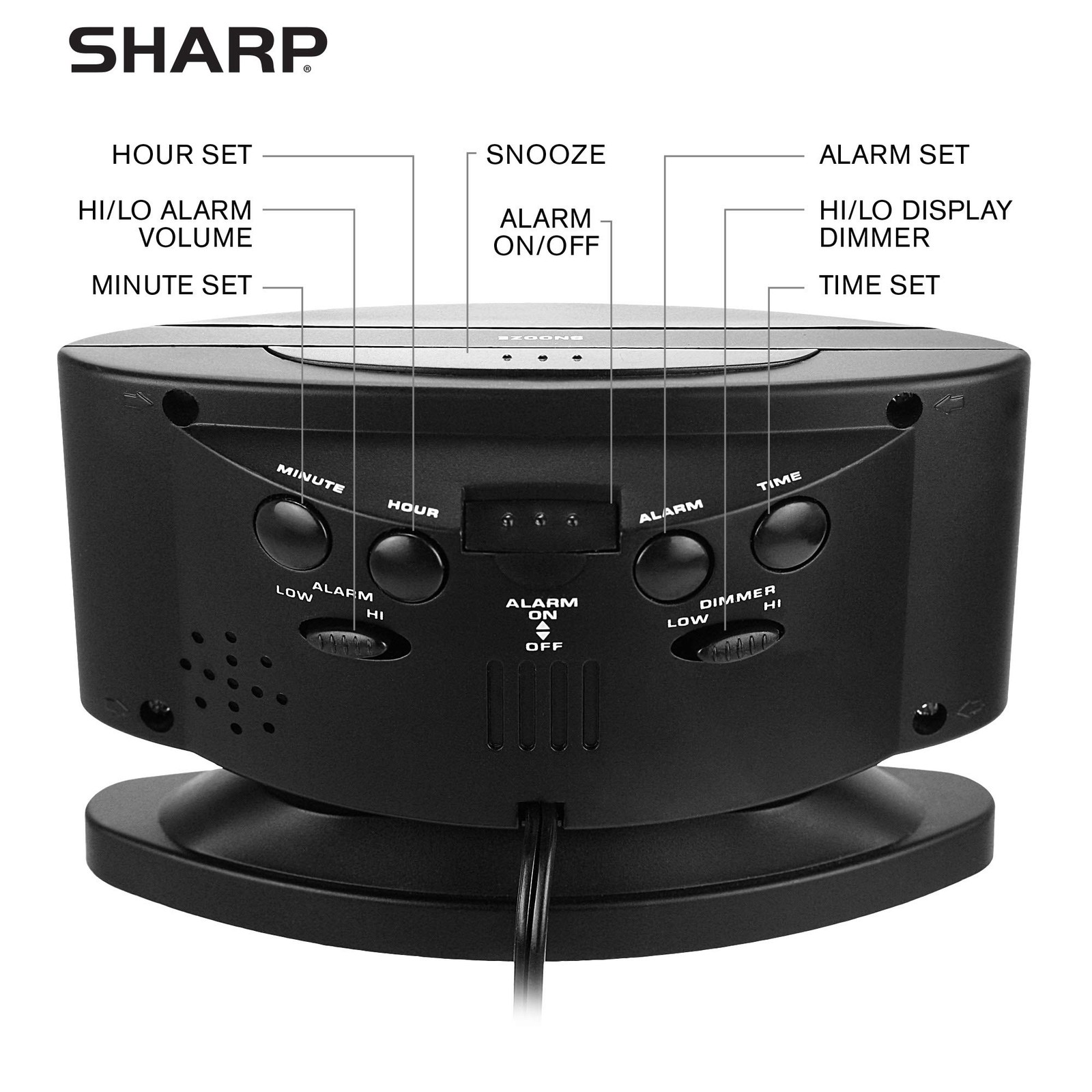 Sharp Home LED Digital Alarm Clock – Swivel Base Outlet Powered, Simple Oper... gallery