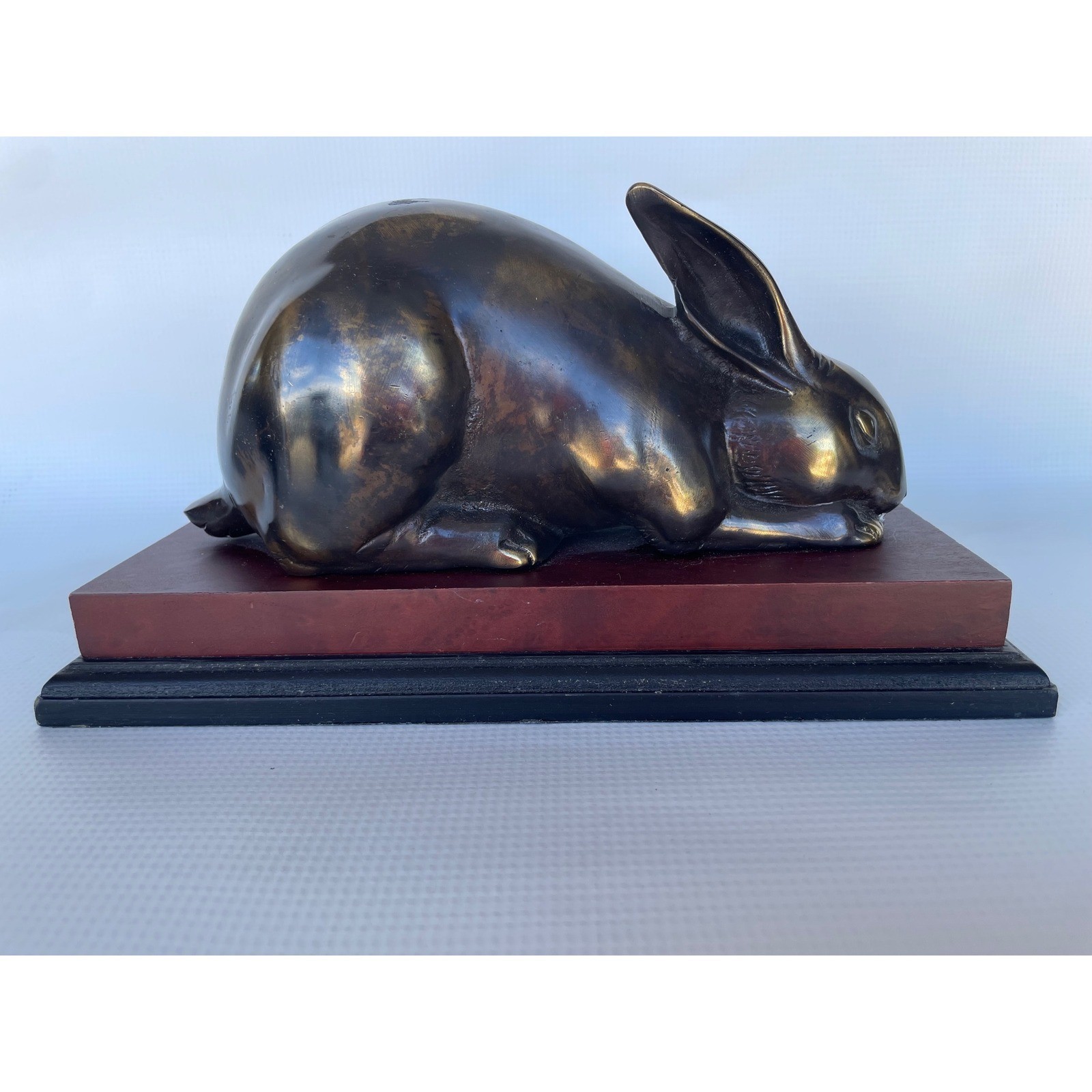 Decorative Crafts Inc Bronze Rabbit Sculpture Unisex Brown Excellent Patina gallery