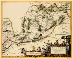 Historic Map – England Scotland Border – Blaeu 1654 – Vintage Wall Art