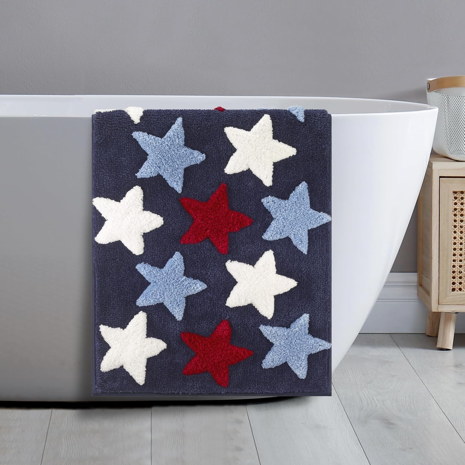 – Bath Rug, 100% Polyester Quick-Dry with Non-Slip Latex Back, Patriotic Star gallery