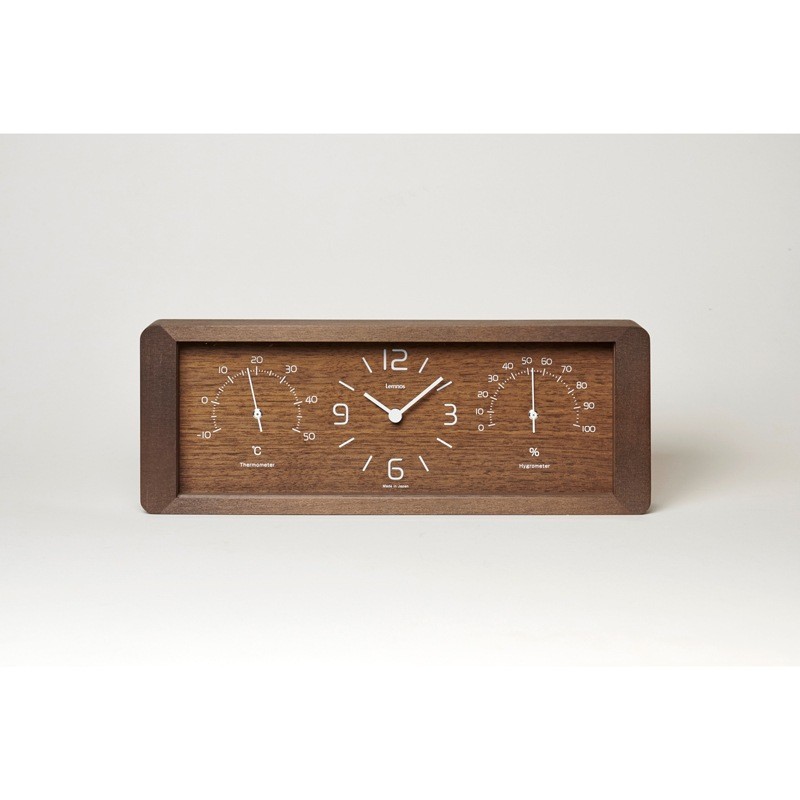 Lemnos Yokan Thermometer Hygrometer LC11-06 BW Brown Wooden Japan New gallery