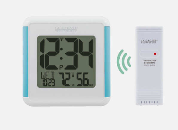 Clock Temperature Humidity Sensor Proof Shower Wireless Cube La Crosse Tech NEW gallery