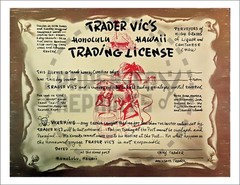 CERTIFICATES – TRADER VIC’S TRADING LICENSE – BROWN/BEIGE – TIKI REPRO