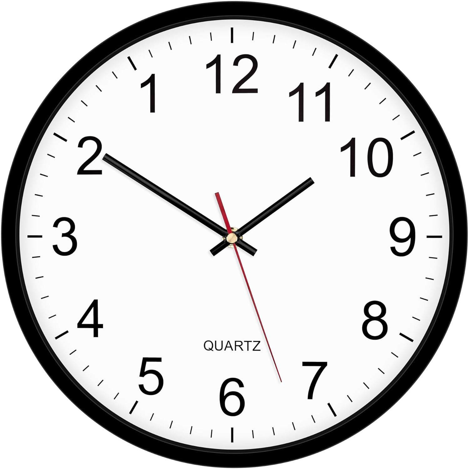 Black Backwards Wall Clock, Runs Counterclockwise, 12 Inch Silent Non Ticking Ba gallery