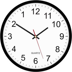 Black Backwards Wall Clock, Runs Counterclockwise, 12 Inch Silent Non Ticking Ba