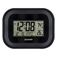 SHARP ATOMIC CLOCK, 9 5/8″ H X 9 13/16″ D X 1 7/16″ D, 110987 – BLACK