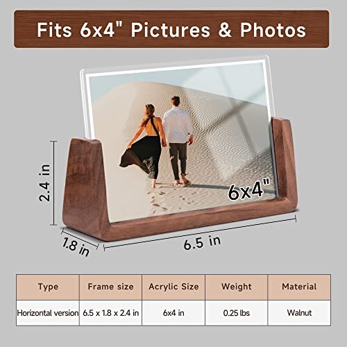 4x6 picture frames, Solid Rustic Wooden Photo Frames with 4x6 inch Horizontal gallery