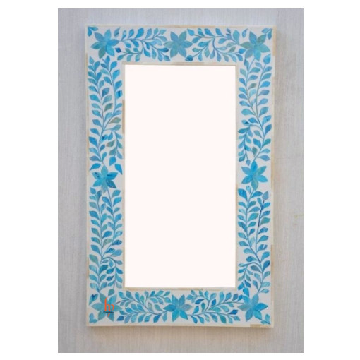 Handmade Bone Inlay Rectangular Shaped Mirror frame with Free Mirror for Home gallery
