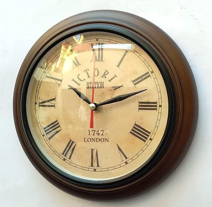 Antique Wall Clock Roman Number Home Decor Antique Style Wooden Wall Clock 8 in gallery