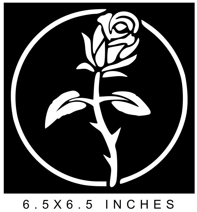 SIMPLE SINGLE ROSE CUSTOM VINYL DECAL GREAT FOR 8" GLASS BLOCK DIY CRAFTS gallery