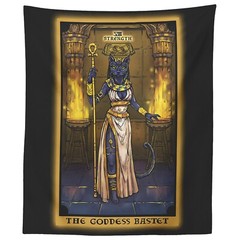 Bastet Tapestry Strength Tarot Card Egyptian Cat Goddess Witch Wall Decor 60×50