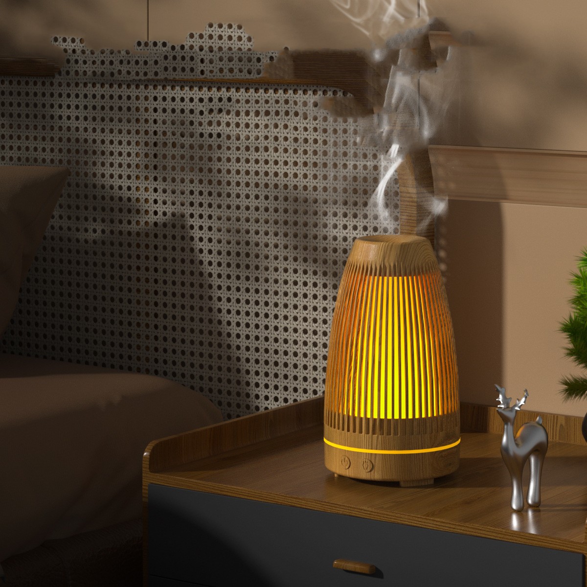 Mini Flame Humidifier for Bedroom & Side Table | Cool Mist Air Moisturizer gallery